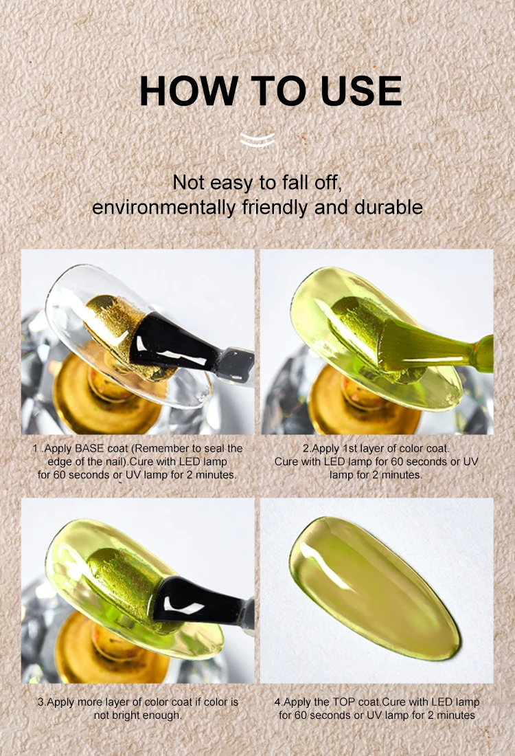 Free Samples Glass Gel OEM/ODM Wholesale Amber Gel UV Gel Polish