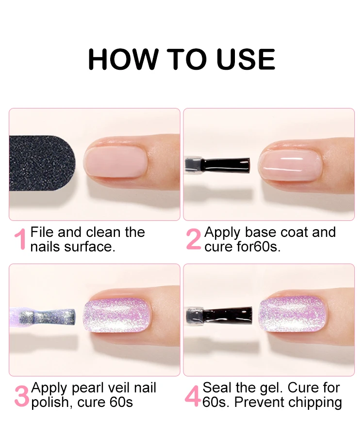 Free Samples Hot Sale Pearl Veil Color Gel ODM/OEM Wholesale UV Gel for Nail Art