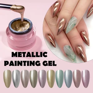 Non-toxic New Arrival Metallic Painting Gel for Nail Art UV Gel Polish