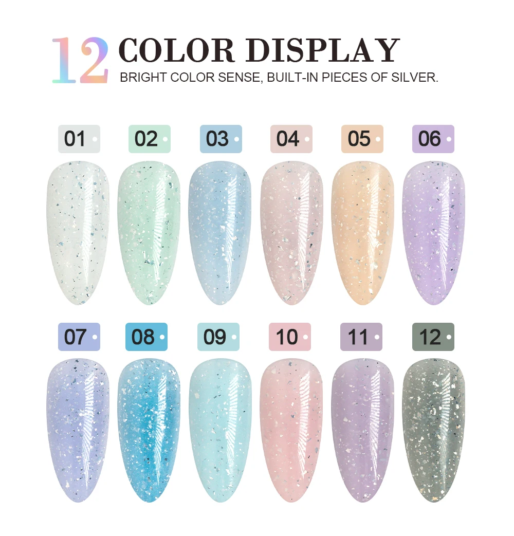 Factory Wholesale Free Samples Galaxy Base UV Gel Nail Polish Private Label Galaxy Glitter Gel