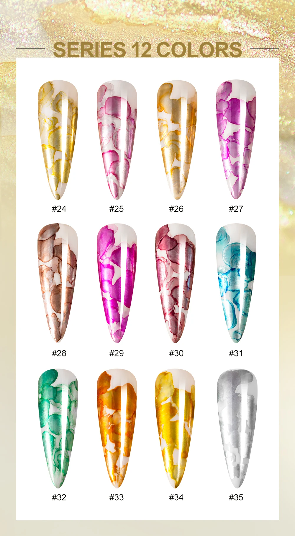 Gel Polish 15ml Metallic Mable Ink Gel Nail Polish Uv Light Nails Gel Polish
