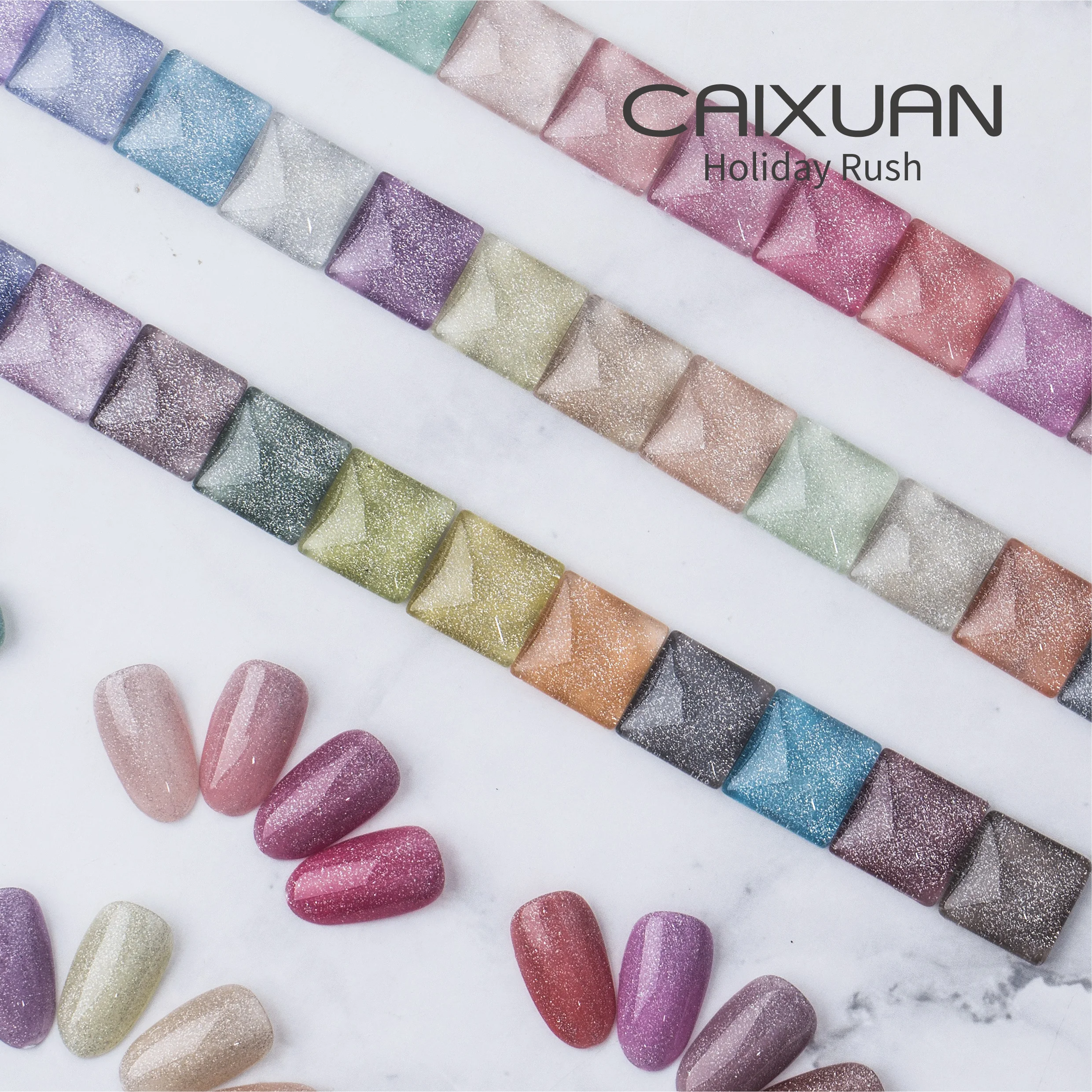 CX beauty private label wholesale oem holiday rush color gel nail polish with shiny effect