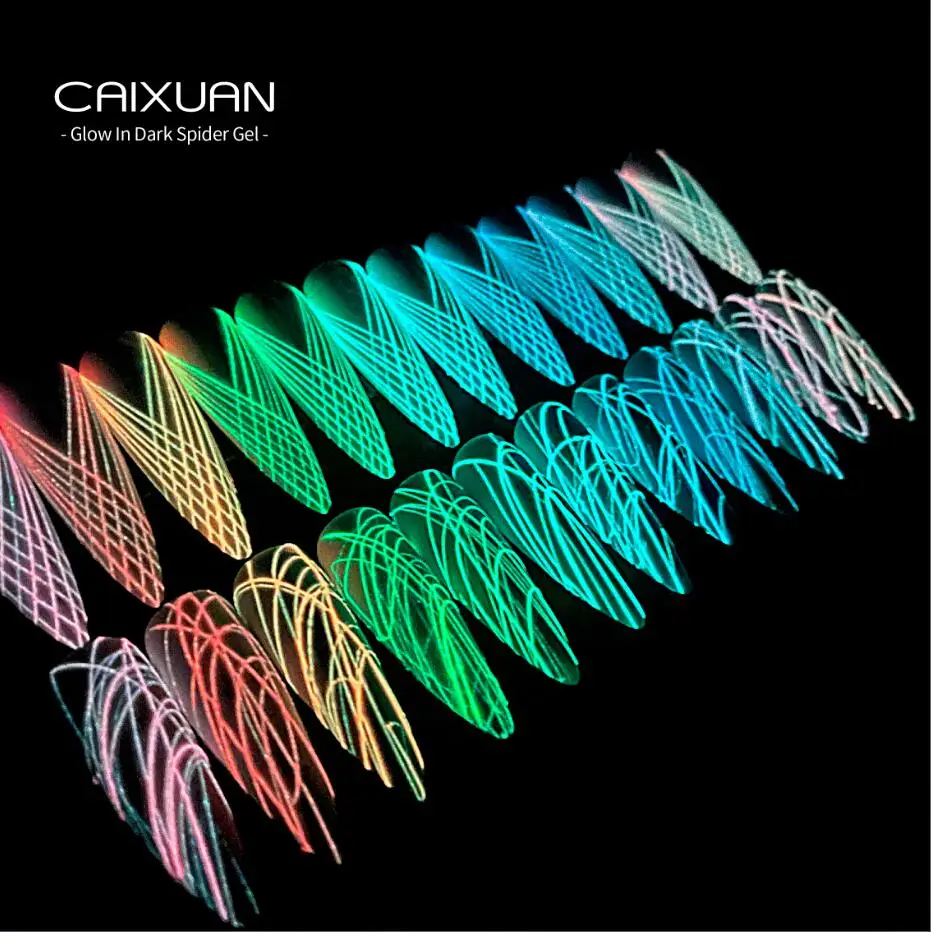 CAIXUAN new arrival amazing 8ml glow in the dark spider gel free sample nail arts gel nail polish