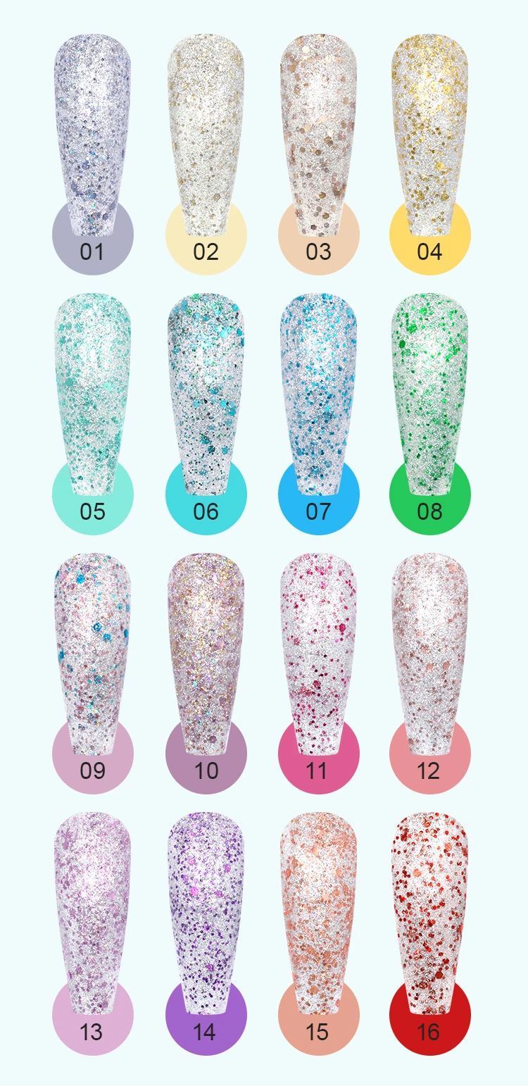 Fashion Design High Quality Winter Ice Flake Gel Free Samples Factory Price Wholesale UV Gel Polish