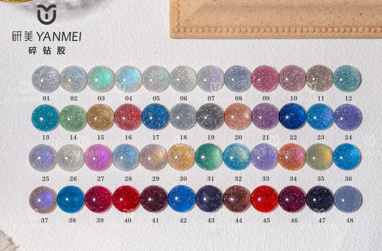 2021 New Arrival Glitters night Diamond color Nail Gel Polish Private label OEM 48 colors 15ml