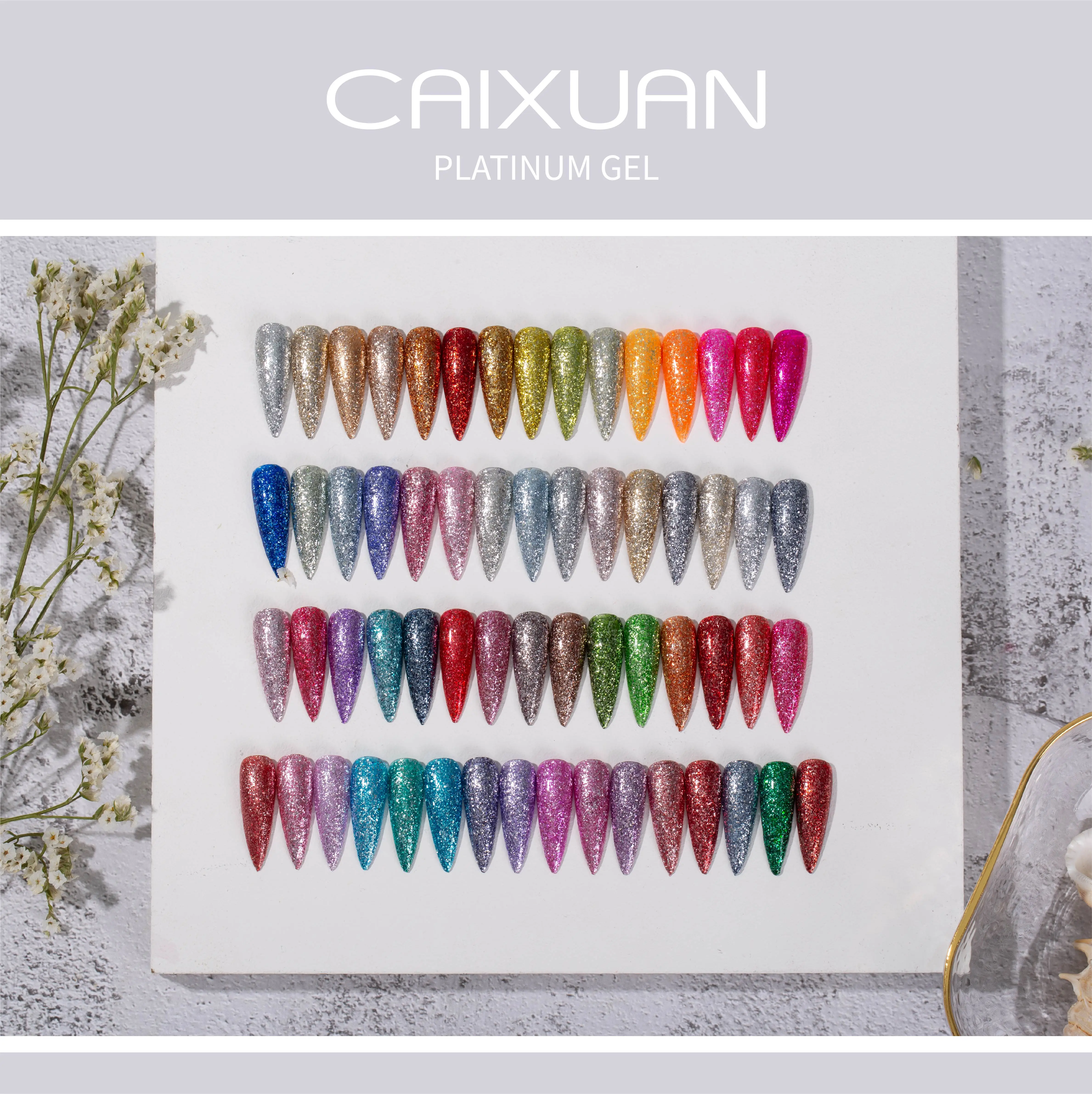 diamond glitter metallic color platinum uv nail popular gel polish shinny hot sale