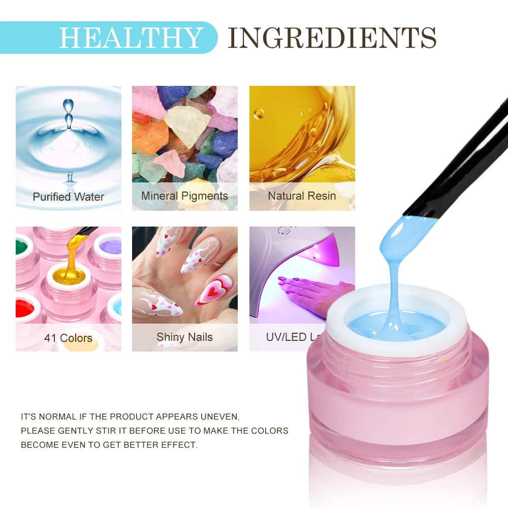 OEM/ODM No Wipe Painting Gel High Quality for Nail Art Stamping Gel 2 in 1