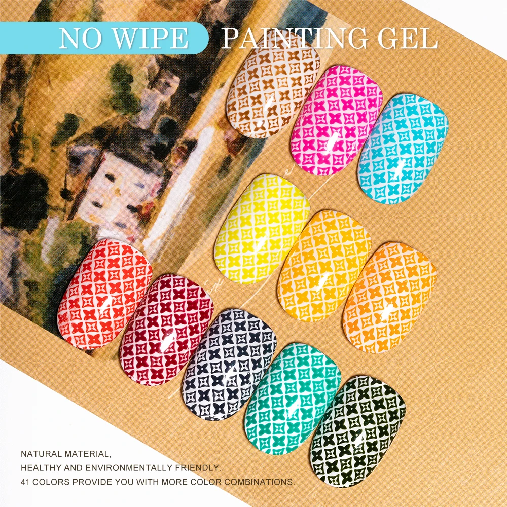 OEM/ODM No Wipe Painting Gel High Quality for Nail Art Stamping Gel 2 in 1