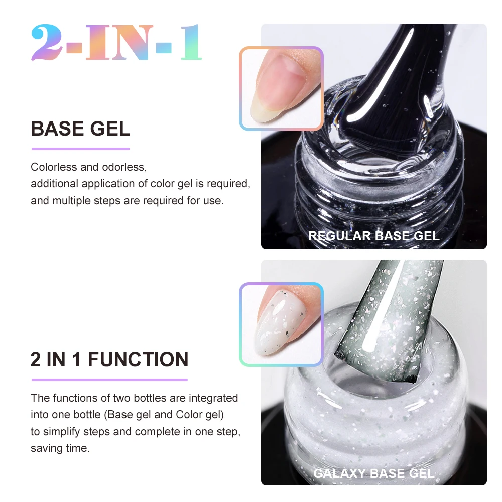 Factory Wholesale Free Samples Galaxy Base UV Gel Nail Polish Private Label Galaxy Glitter Gel