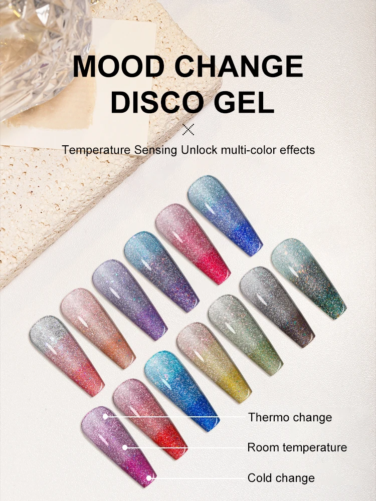 Nail Supplies Mood Change Disco Gel Reflective UV Gel Polish OEM/ODM
