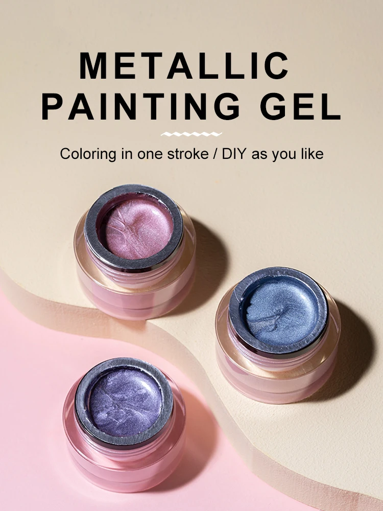 Non-toxic New Arrival Metallic Painting Gel for Nail Art UV Gel Polish