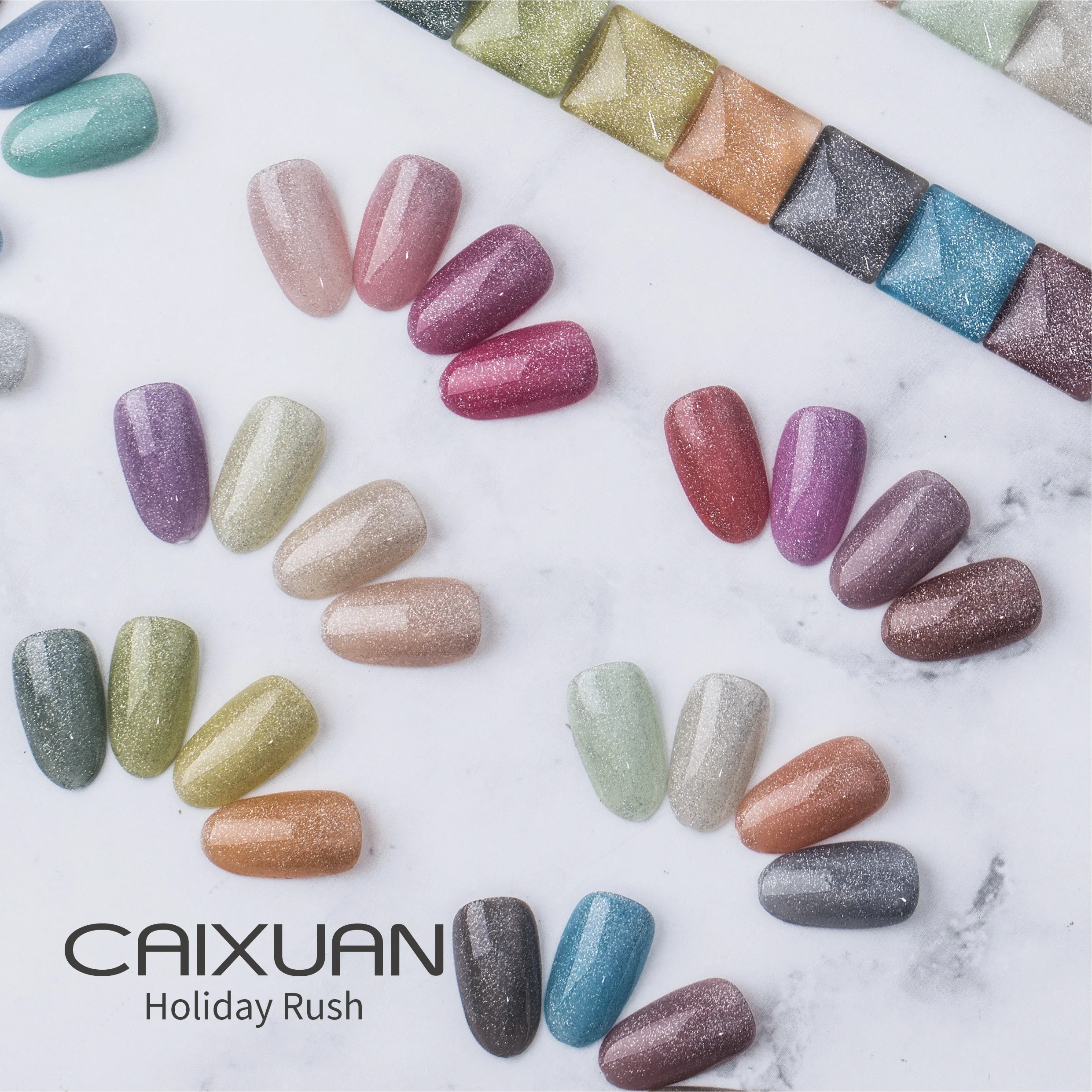 CX beauty private label wholesale oem holiday rush color gel nail polish with shiny effect