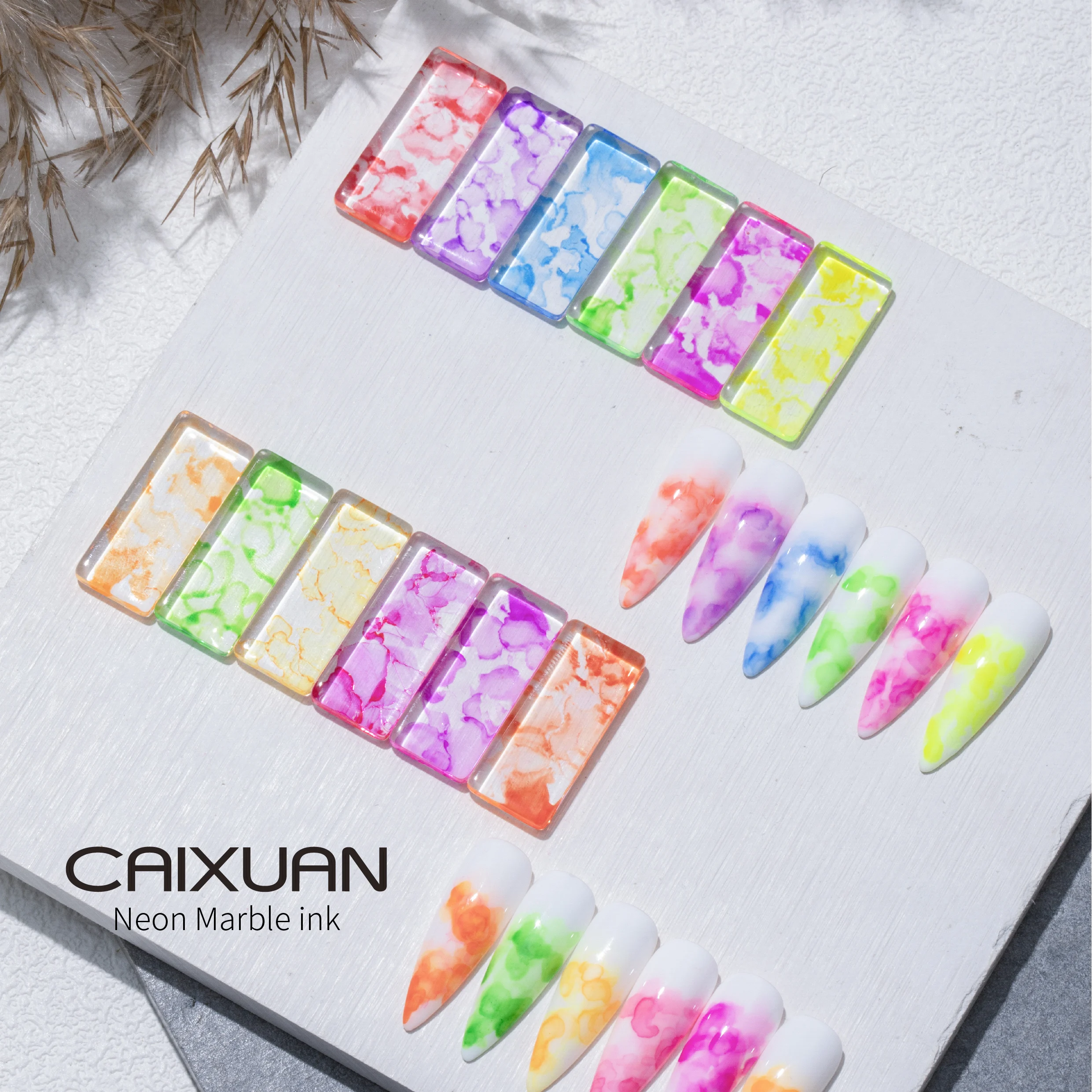 CX beauty private label oem services wholesale uv gel nail polish watercolor Neon Marble Ink for nail design