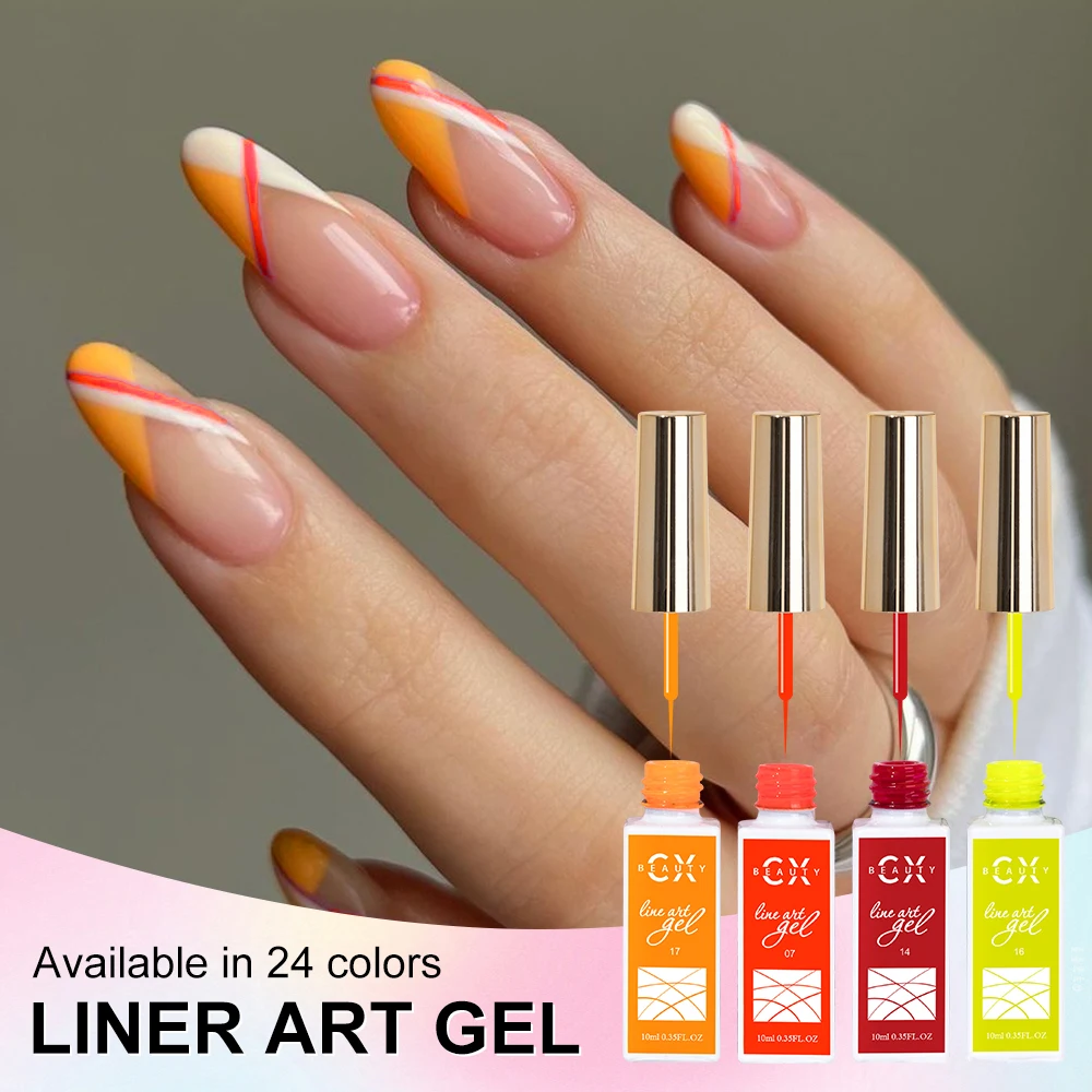Hot Sale Free Sample 24 Colors Liner Art Gel for Nail Art