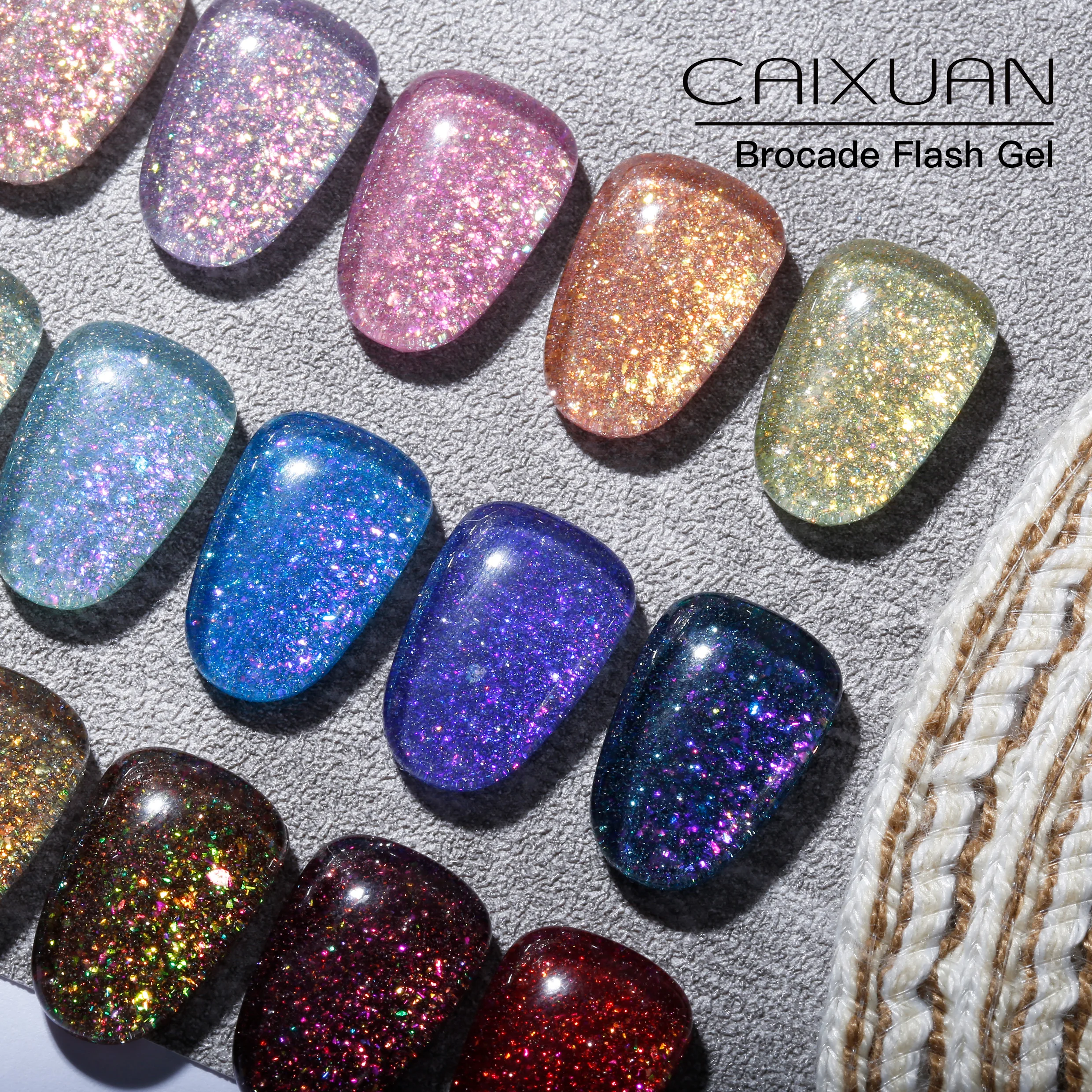 New arrivals Aurora star gel 16 colors bling glitter gel for nail gel polish