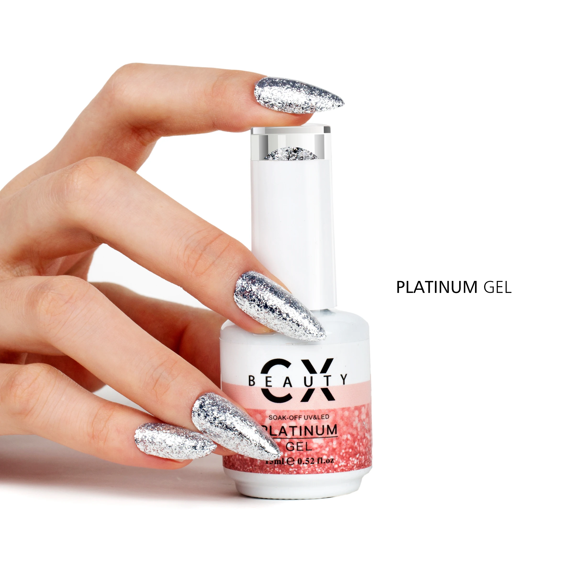 CaiXuan Nail Art Designs 34 Colors Luxurious Shining Glitter Platinum UV gel Polish