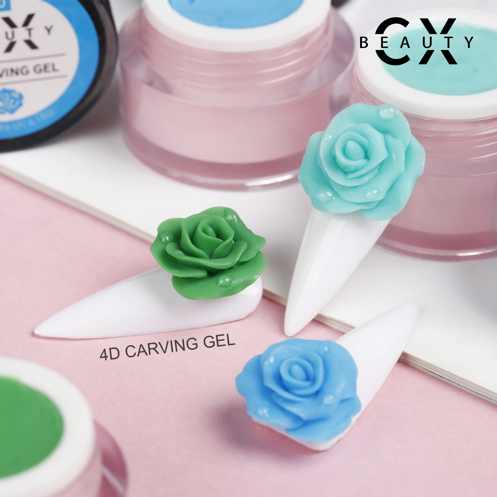 Caixuan OEM/ODM 30 Colors 4D Carved Gel High Quality for Nail Art