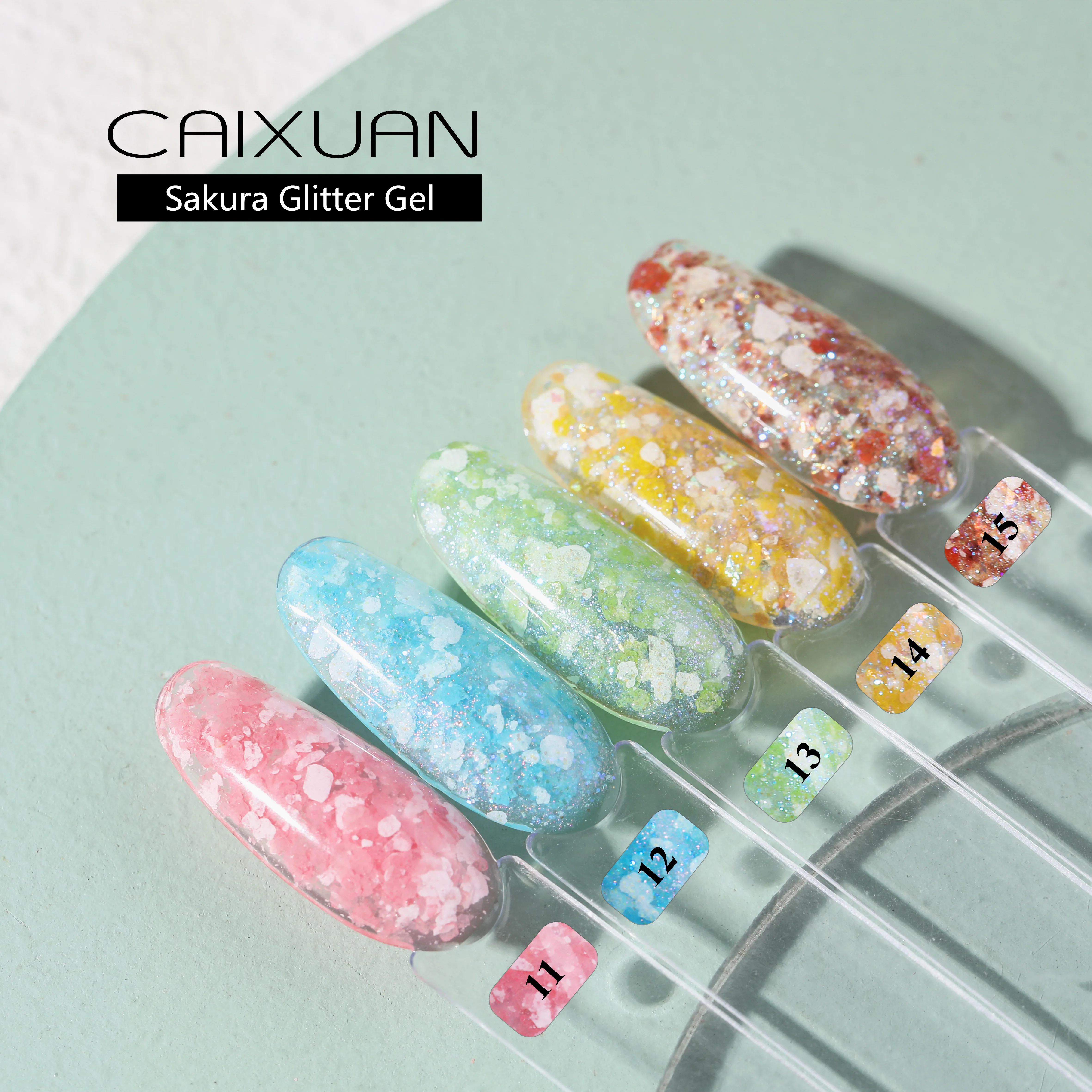 Caixuan new arrival Sakura glitter gel uv gel soak off