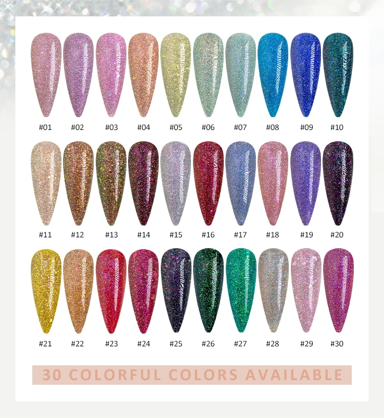 Hot Sale Brocade Flash Gel Bling Effect Nail Gel Manufacture High Quality Nail Gel Polish