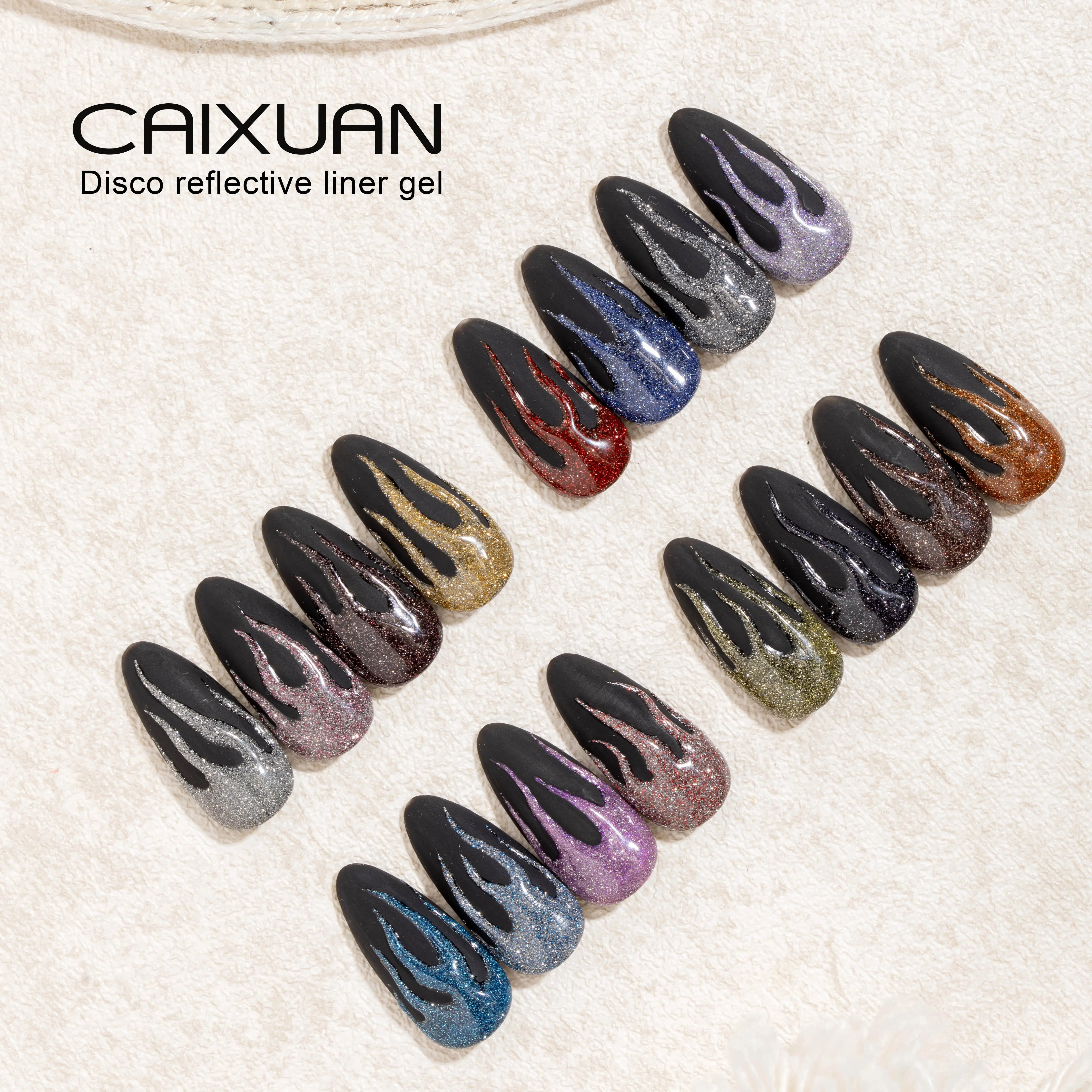 2022 Hot Product High quality Soak Off Uv Gel Reflective Liner Art Gel Disco Flash Gel