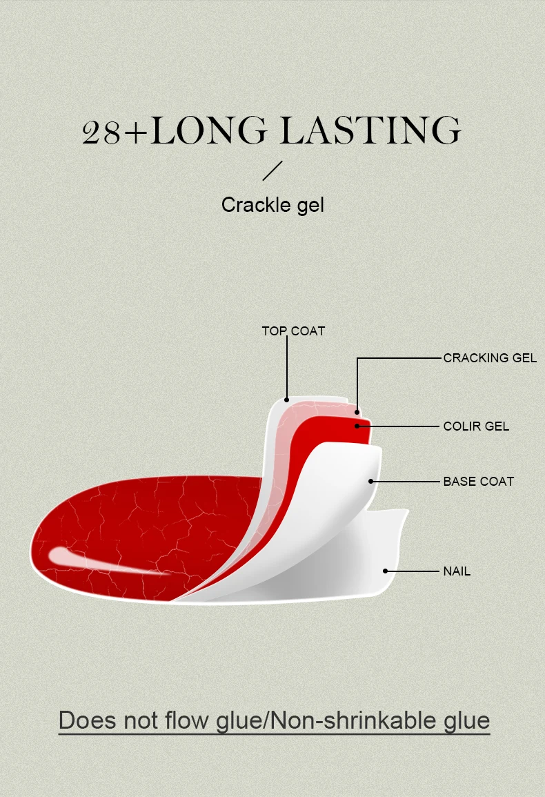 Hot Sale Crackle Gel OEM/ODM Wholesale UV Gel Polish 28 Colors