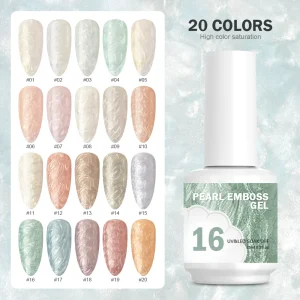 Caixuan Pearl Emboss Gel 20 Colors Available Wholesale UV Gel Polish