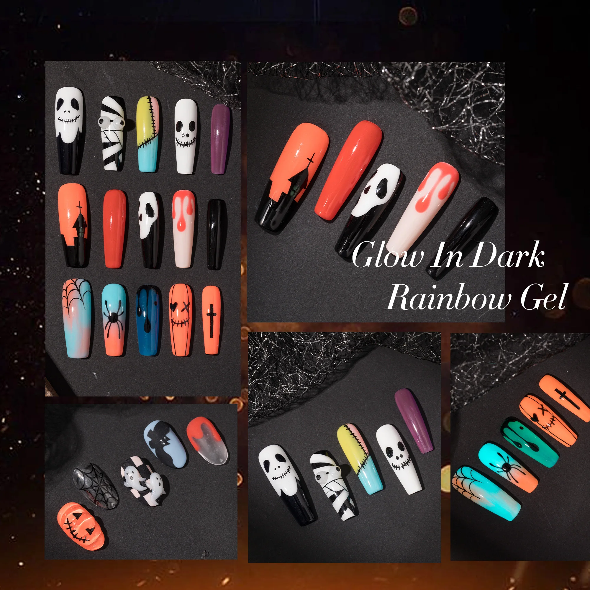 Non-toxic Good Quality Glow in Dark Rainbow Gel 36 Colors for Choice UV Gel