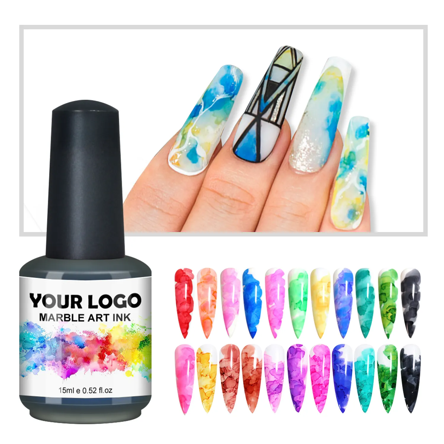 New Product Hot Sale Marble Art Ink Nail Art Caixuan 22 Colors