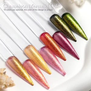 CX 2023 Wholesale Chameleon Mermaid Gel 16 Colors Private Custom Nail Polish Gel Oem Label Soaked Uv Gel Nail Polish