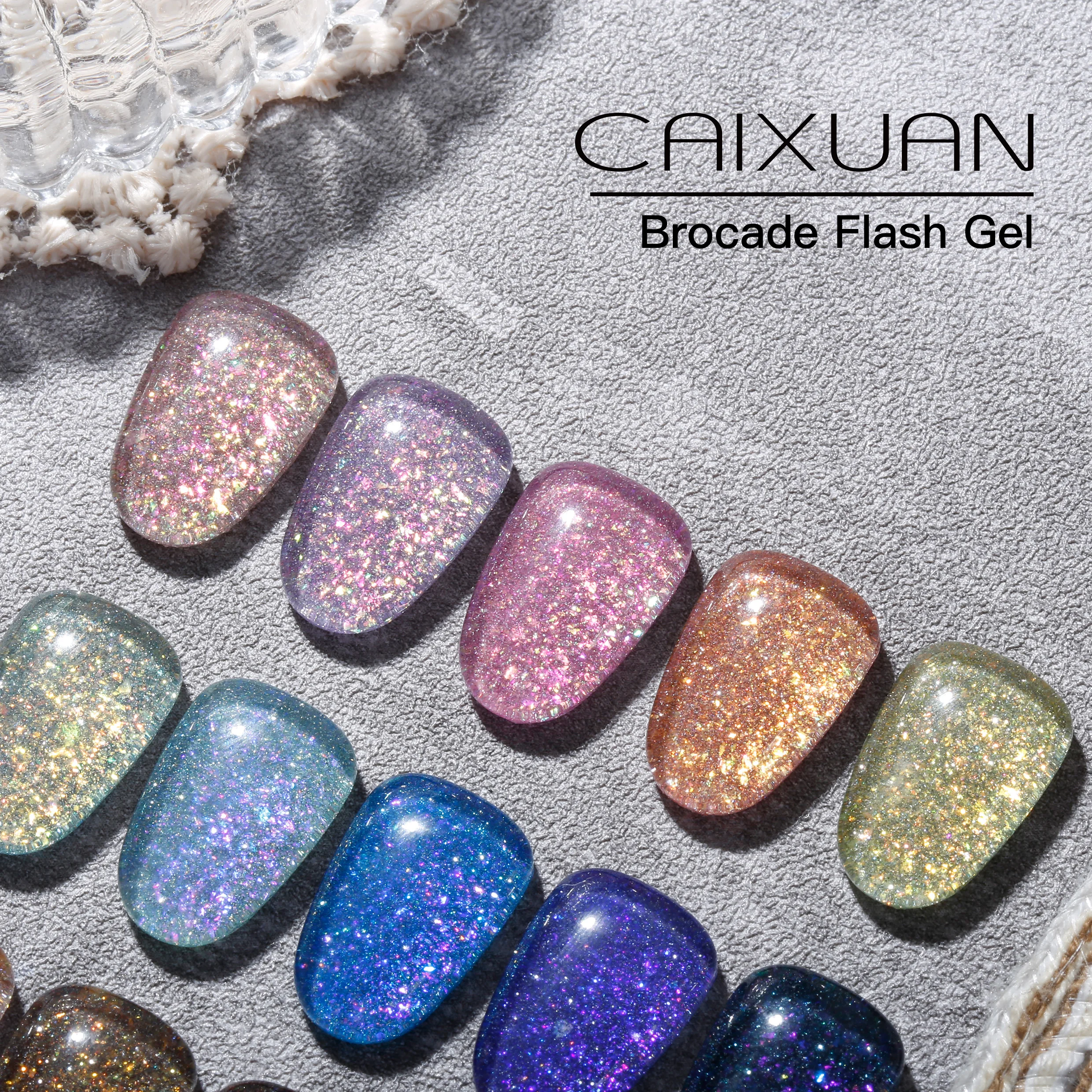 New arrivals Aurora star gel 16 colors bling glitter gel for nail gel polish