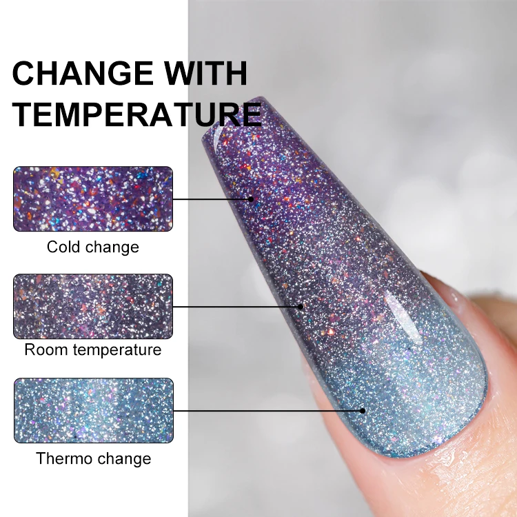 Nail Supplies Mood Change Disco Gel Reflective UV Gel Polish OEM/ODM