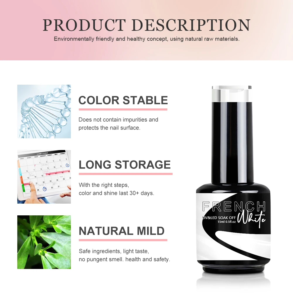 CX Beauty French White Gel Polish 15ml Gel Wholesale Sock Off Easily