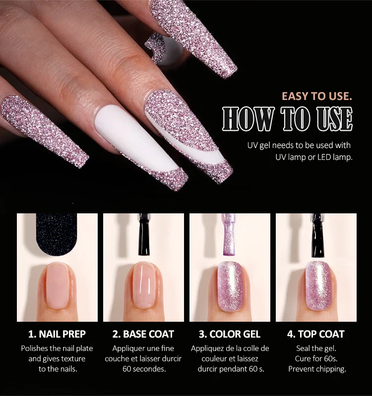 Hot Sale Brocade Flash Gel Bling Effect Nail Gel Manufacture High Quality Nail Gel Polish