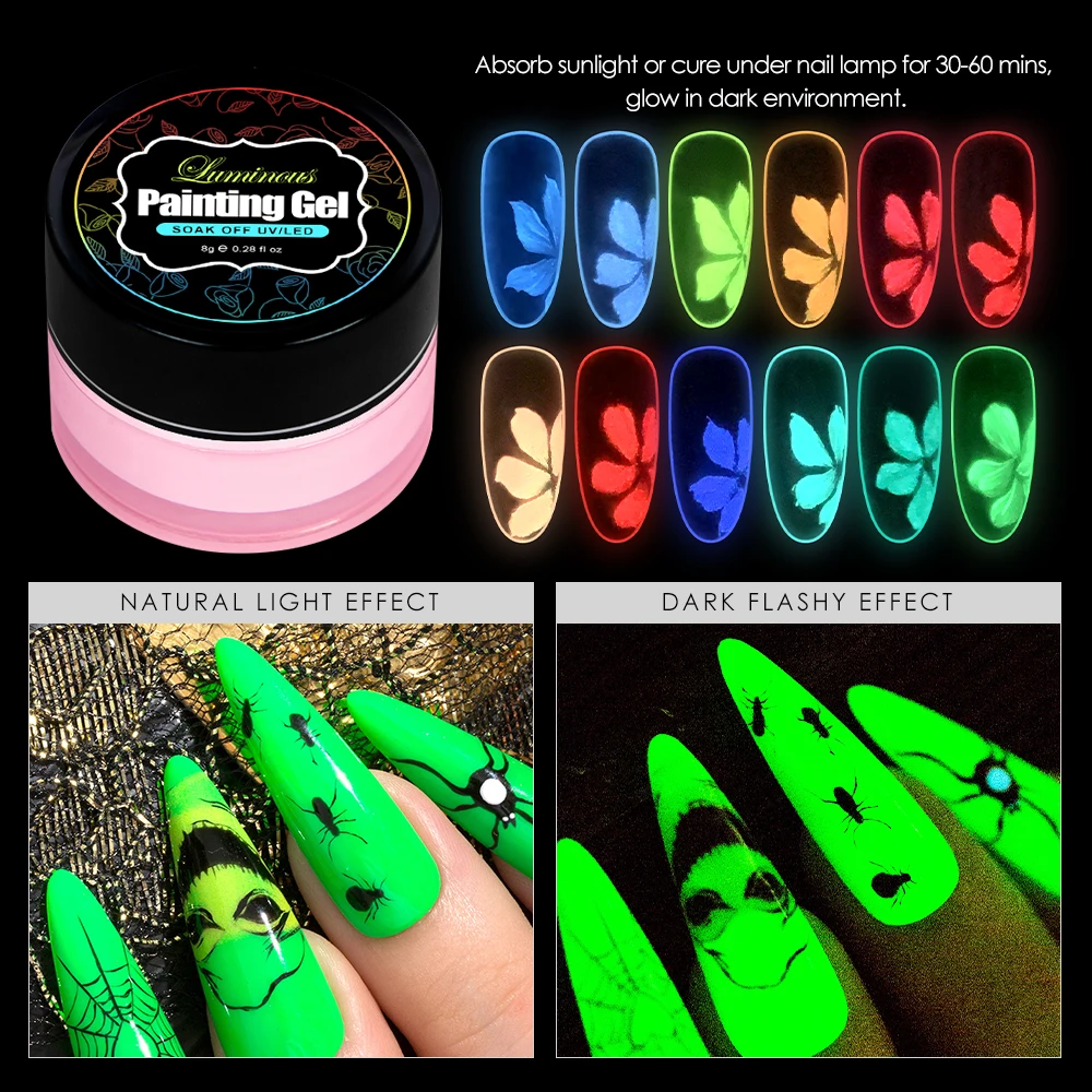 Caixuan Luminous Painting Gel for Nail Salon UV Gel Polish Nail Art