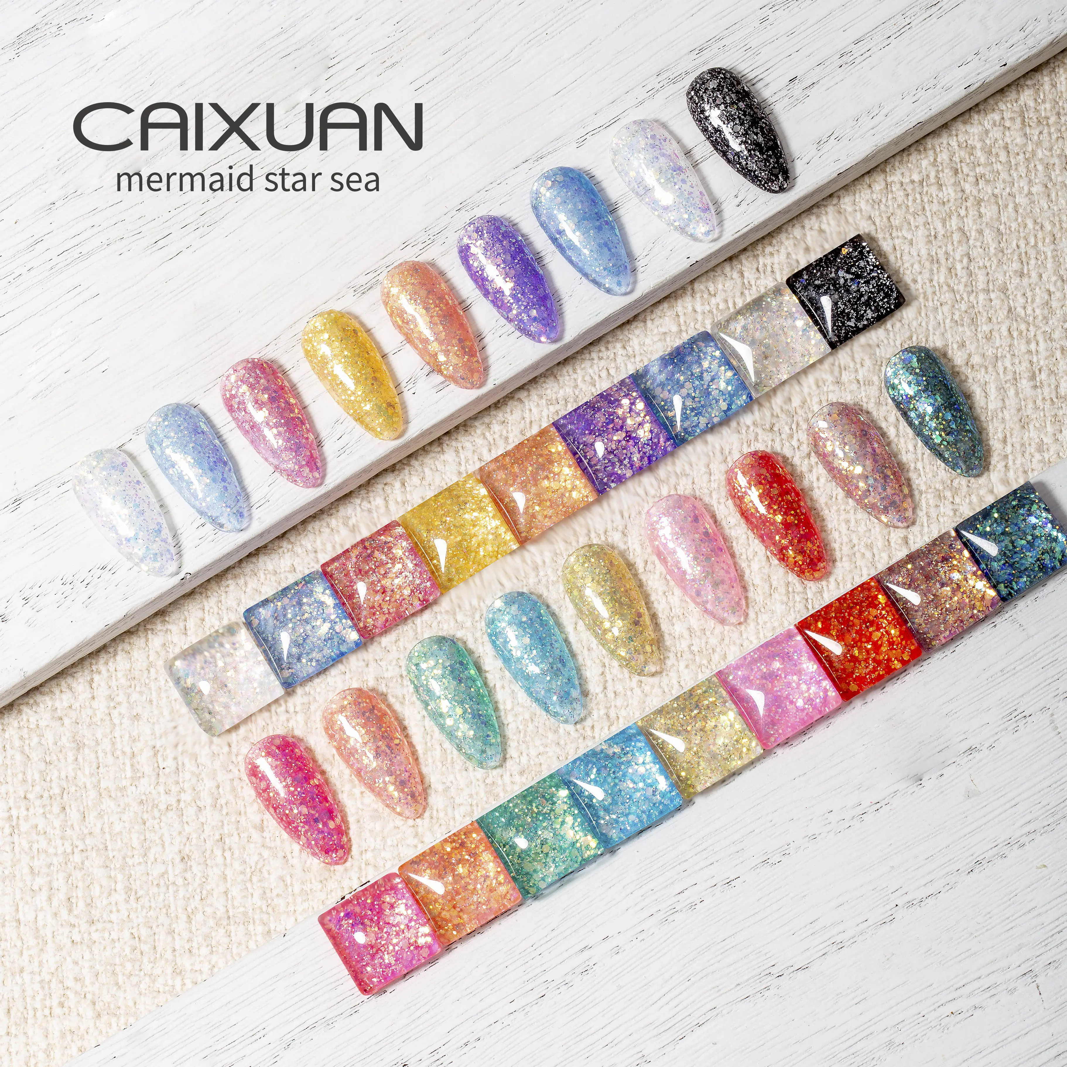 Hot Sale free samples Glitter Gel Mermaid star sea gel nail salon