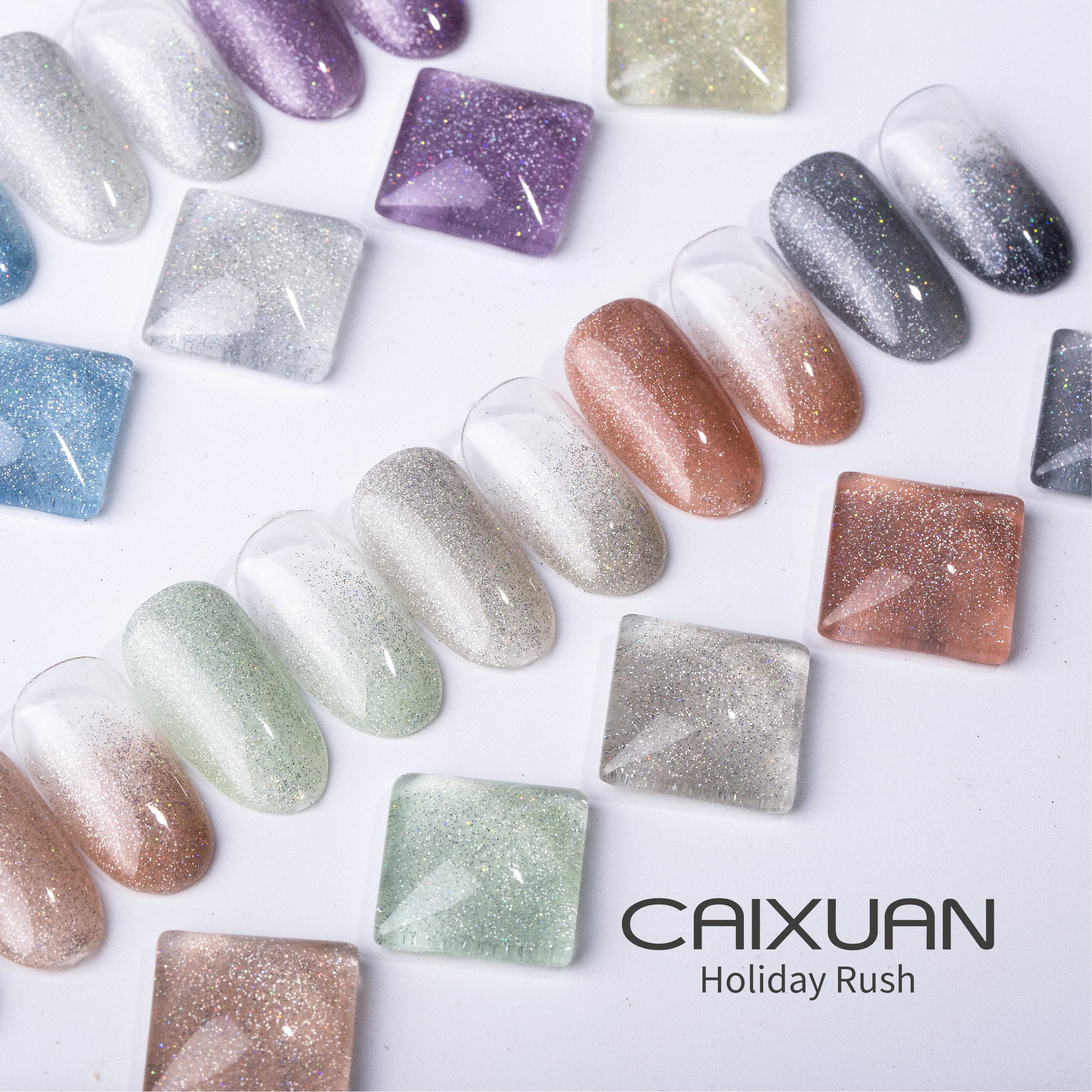 CX beauty private label wholesale oem holiday rush color gel nail polish with shiny effect
