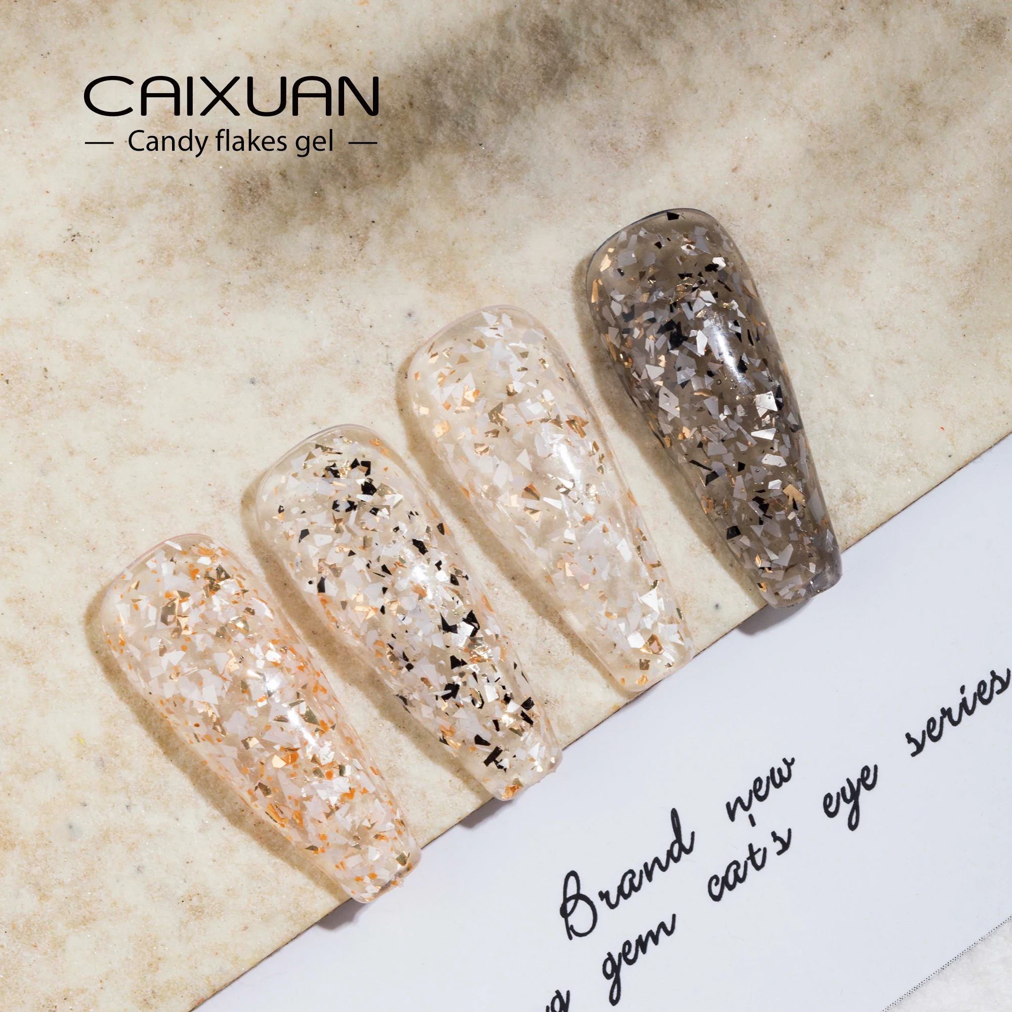 private label led UV candy flakes gel nude color nail candy Snowflakes gel