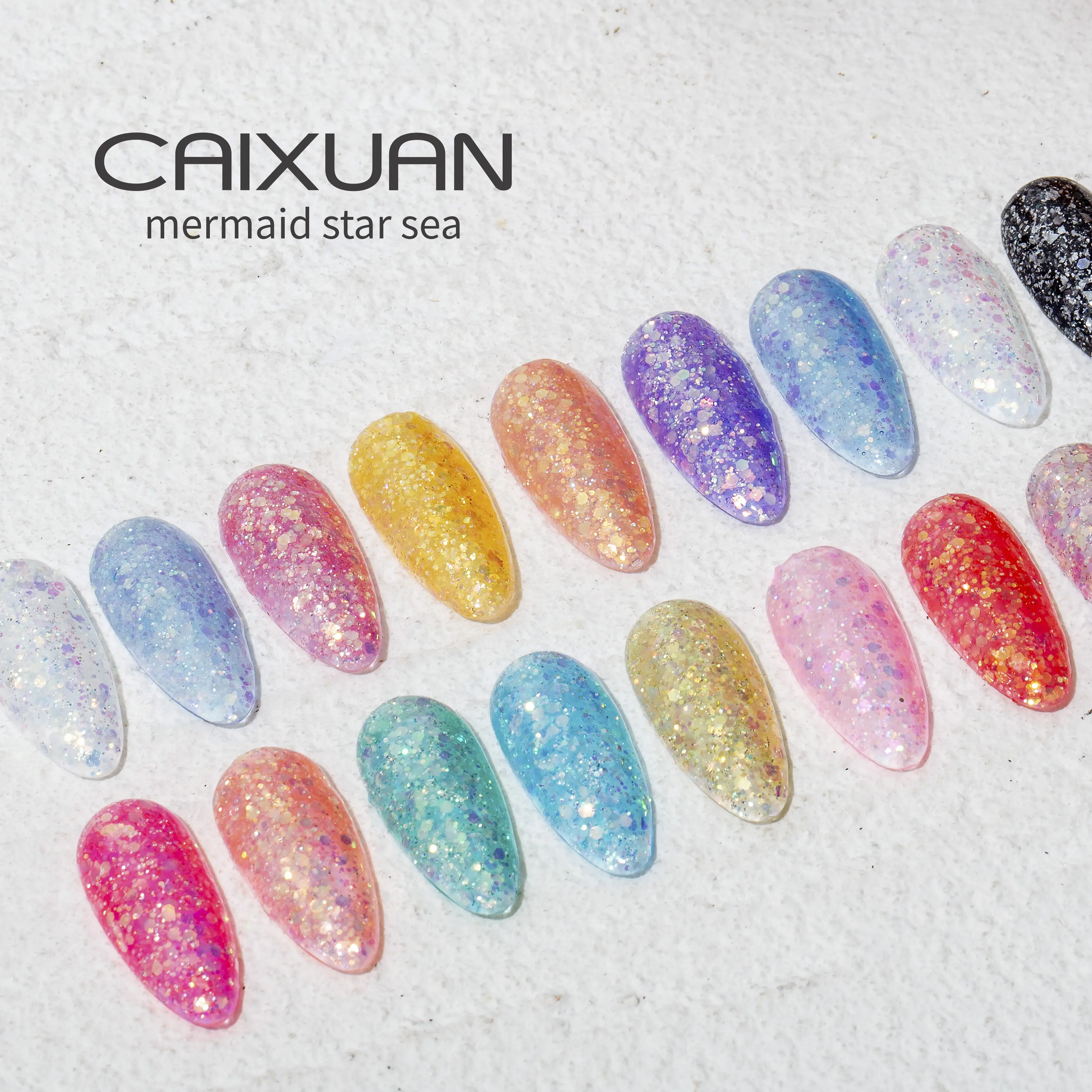 Hot Sale free samples Glitter Gel Mermaid star sea gel nail salon