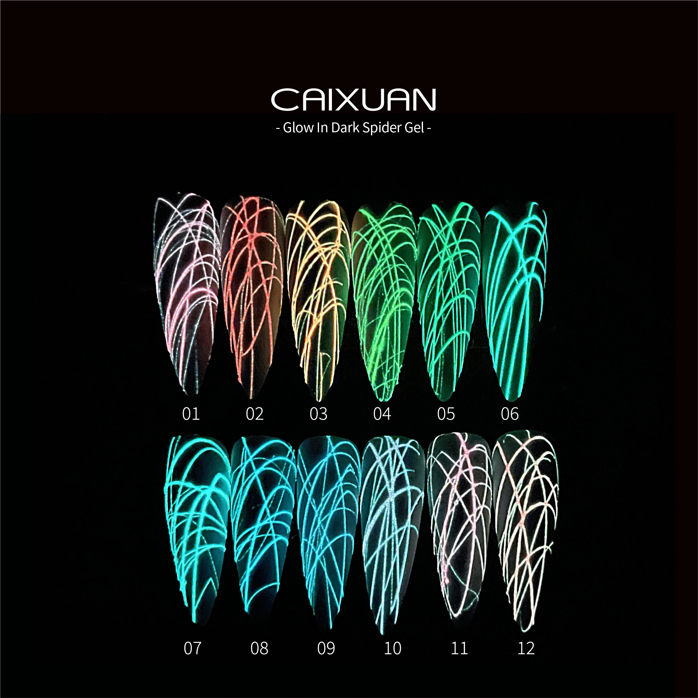 CAIXUAN new arrival amazing 8ml glow in the dark spider gel free sample nail arts gel nail polish