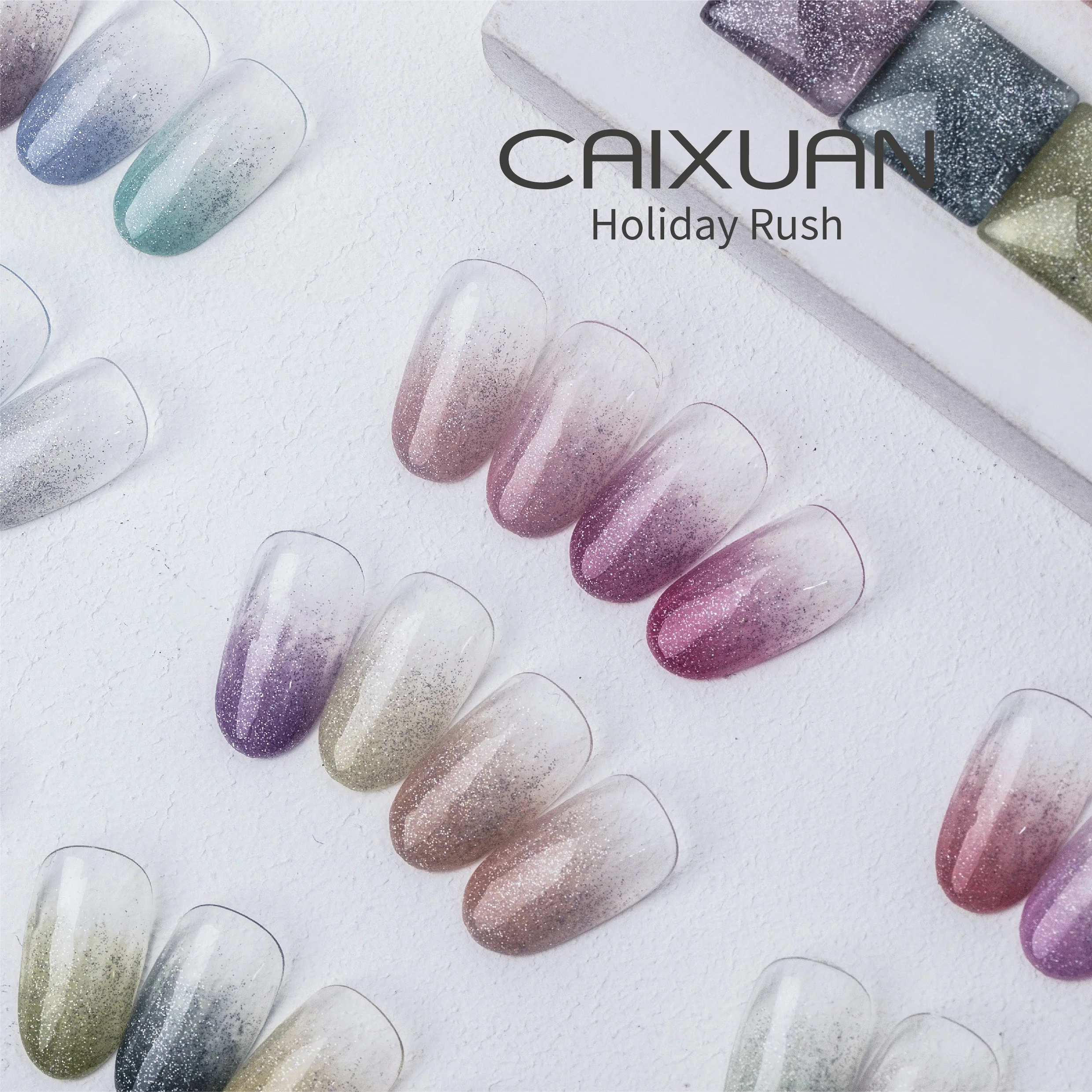CX beauty private label wholesale oem holiday rush color gel nail polish with shiny effect
