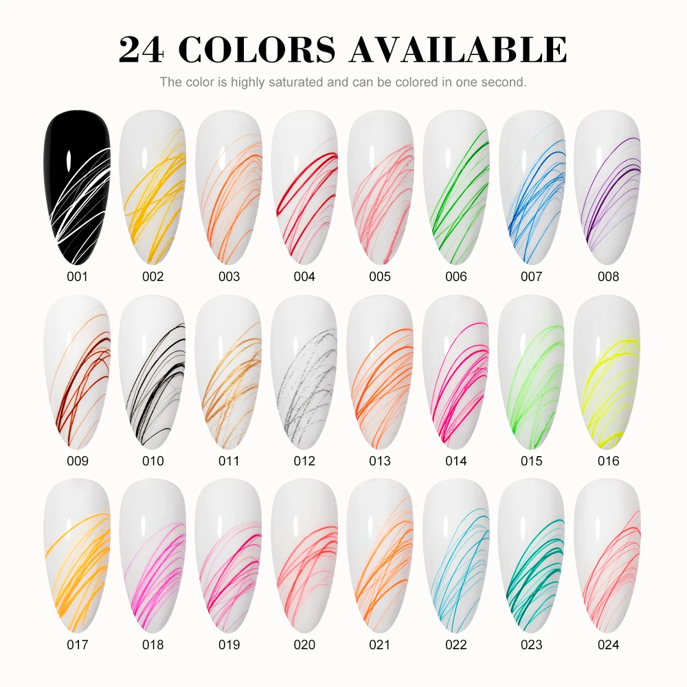 Spider Gel Paint Gel 24 Colors Wholesale Nails Supplies Salon Uv Nail Art Painting Spider Gel