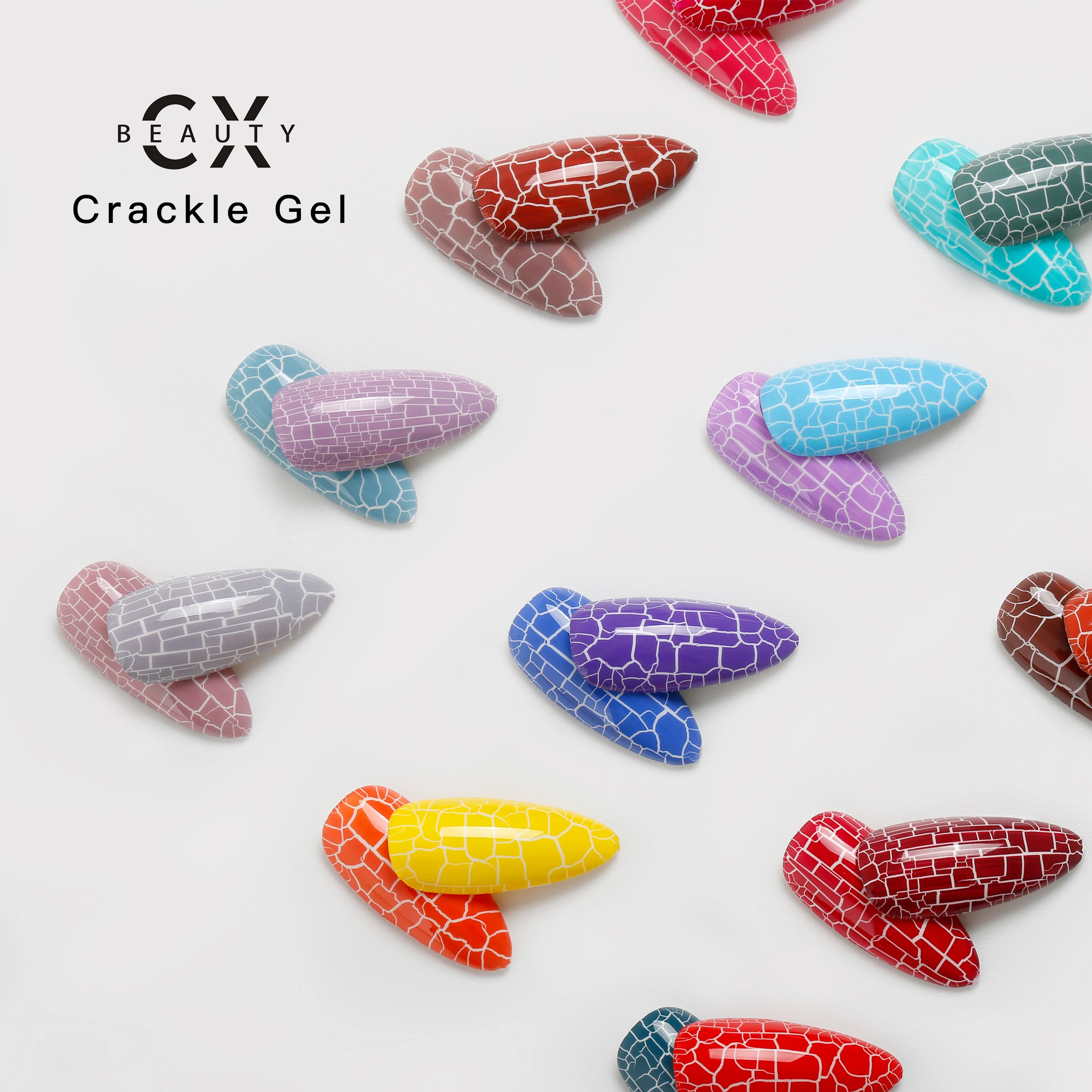Professional CX nail polish oem factory 28 colors crackle uv gel polish for nails