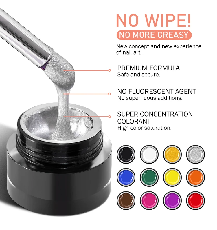 Caixuan OEM/ODM 12 Colors No Wipe Painting Gel Set UV Gel Polish Wholesale