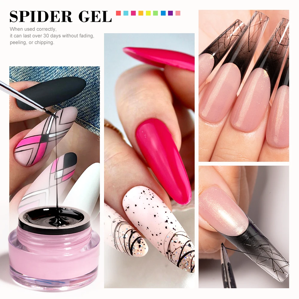 Spider Gel Paint Gel 24 Colors Wholesale Nails Supplies Salon Uv Nail Art Painting Spider Gel