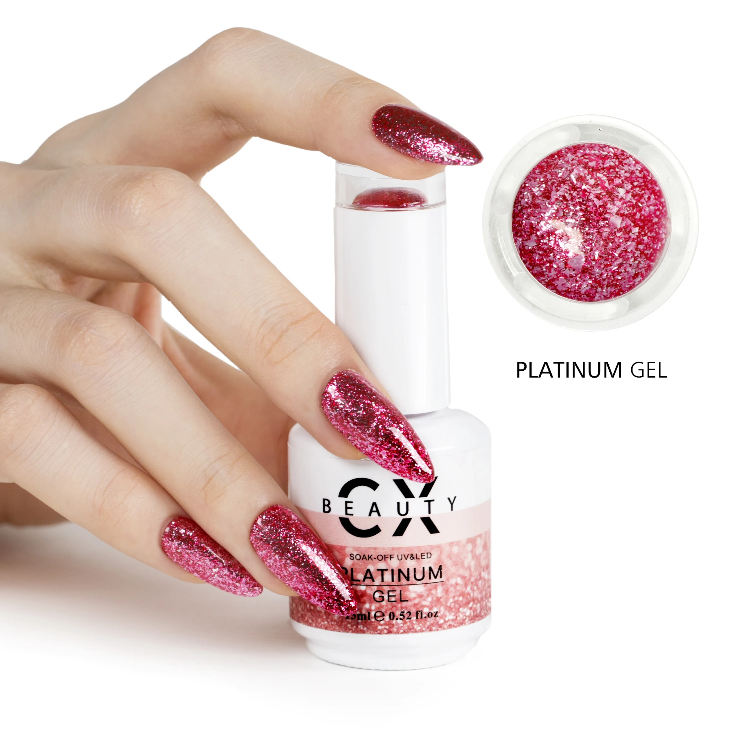Hot selling free samples nail art uv gel platinum gel with micro shiny