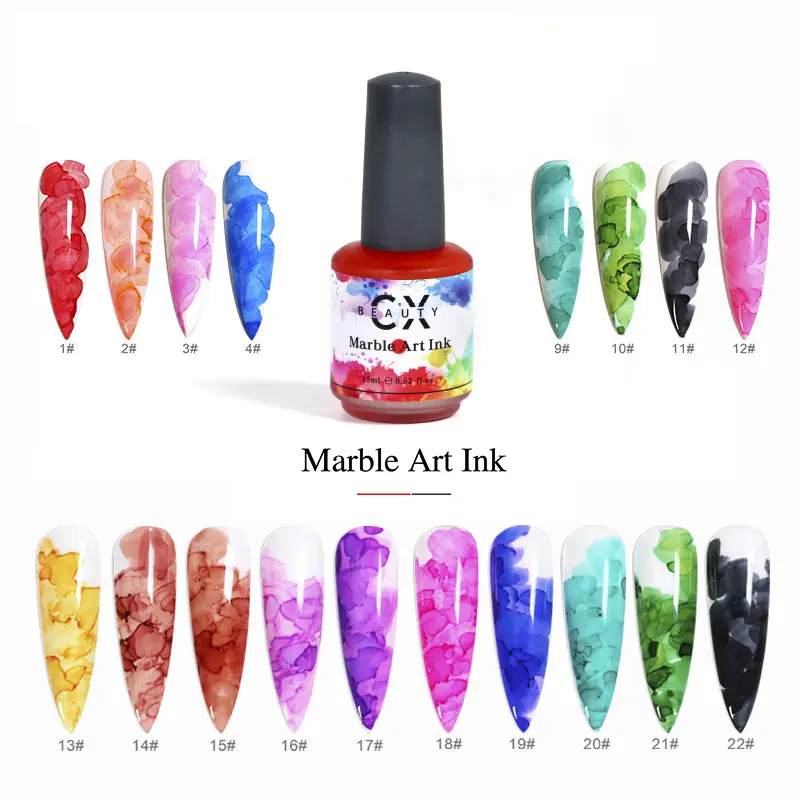 New wholesale price Marble Ink Gel uv gel polish Watercolor Dye Blossom Liquid Nail with 35 Colors