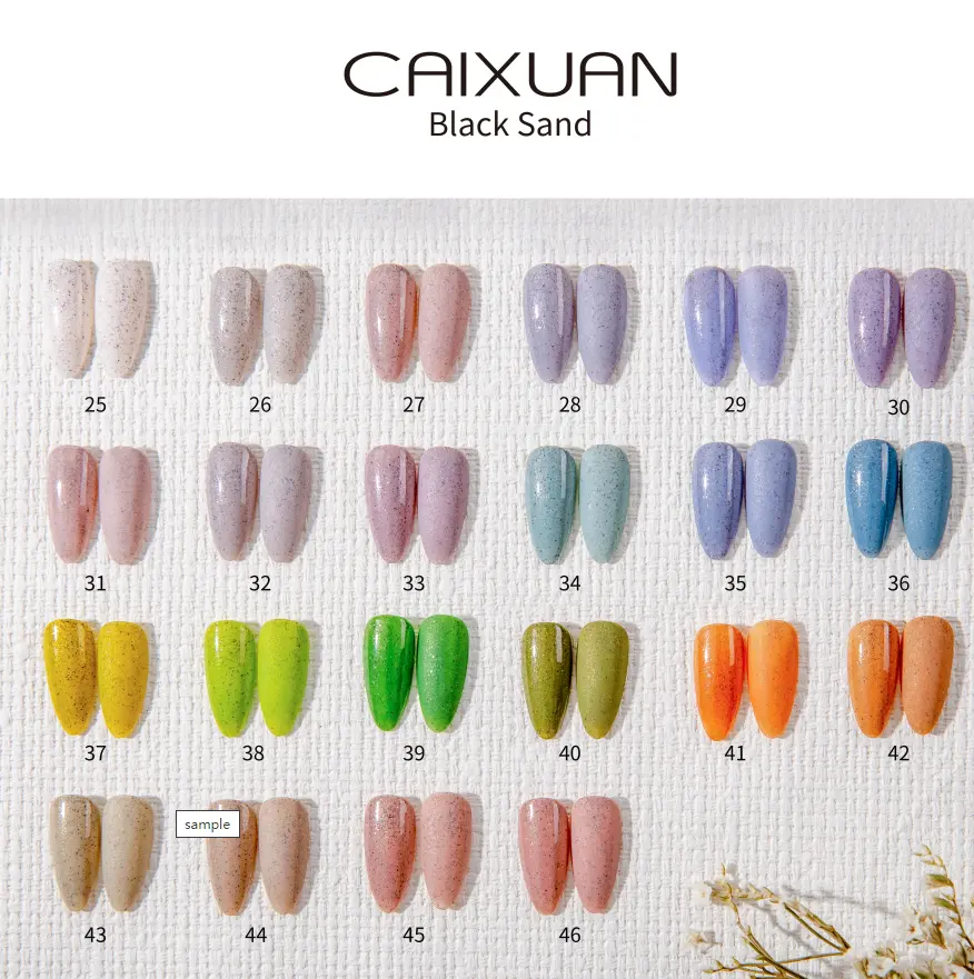 Factory Bulk hotsale Black Sand gel Soak Off UV LED color gel polish nail art for nail salon