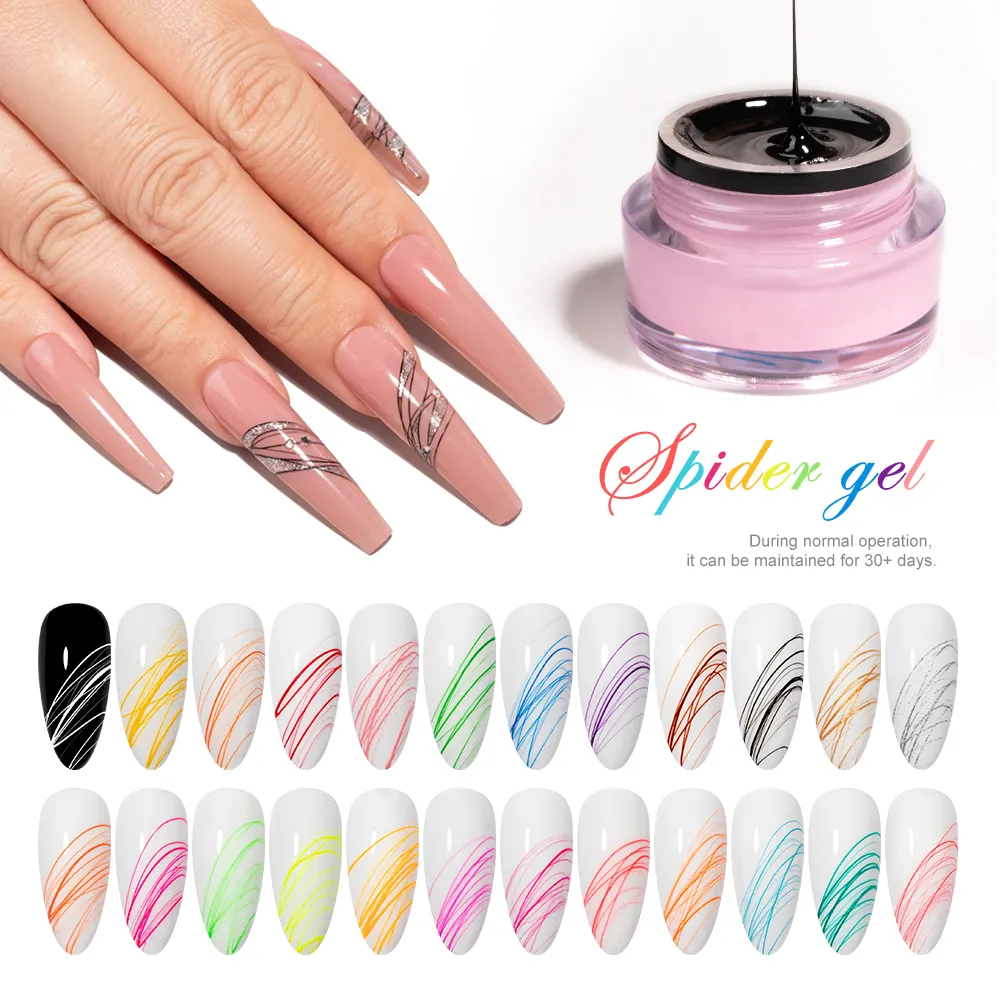 Spider Gel Paint Gel 24 Colors Wholesale Nails Supplies Salon Uv Nail Art Painting Spider Gel - Image 2