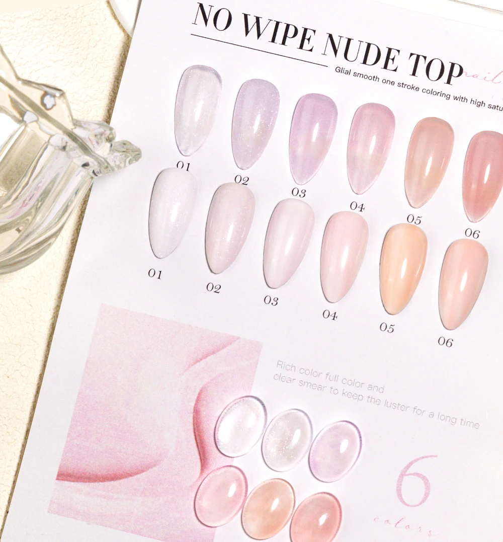 Nails Wholesale Functional Gel No Wipe Nude Top Coat Nail Art