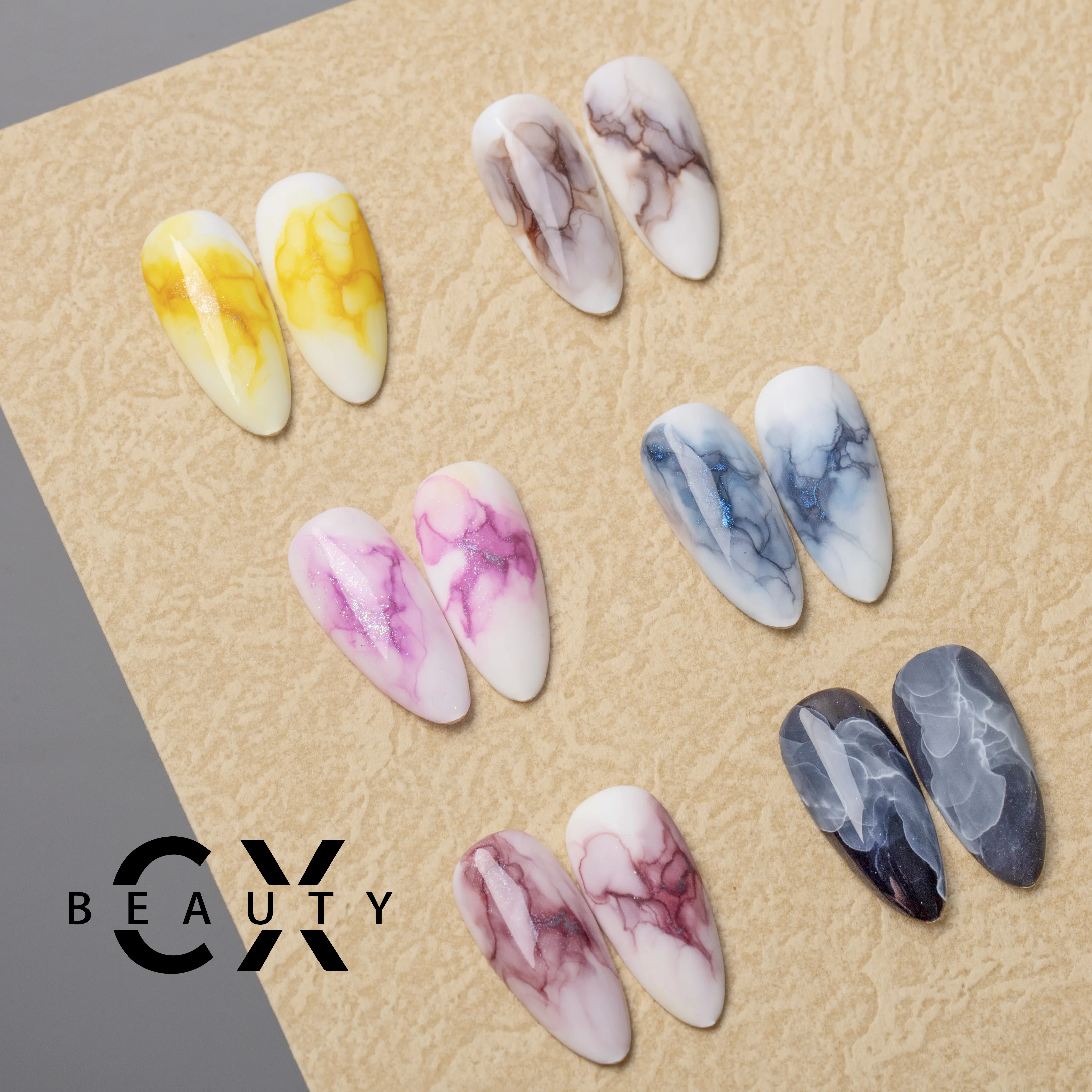 Guangzhou CX cosmetic factory latest Shimmering Marble art Ink nail gel polish for manicure